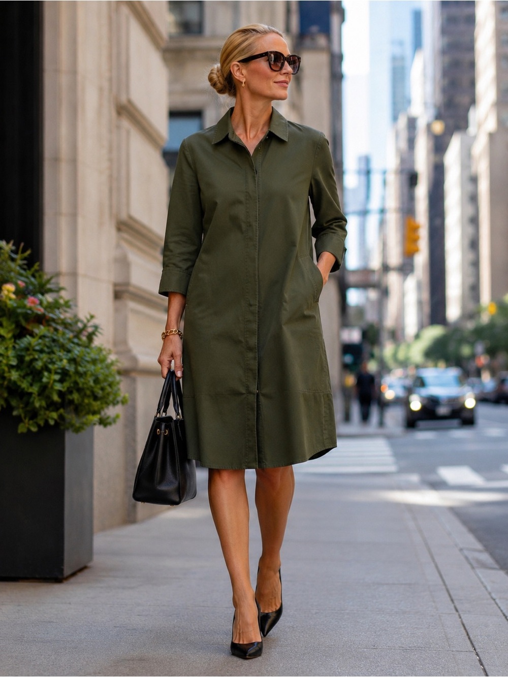 Lafayette 148 New York Olive-Style Lightweight Shirt Dress XXL